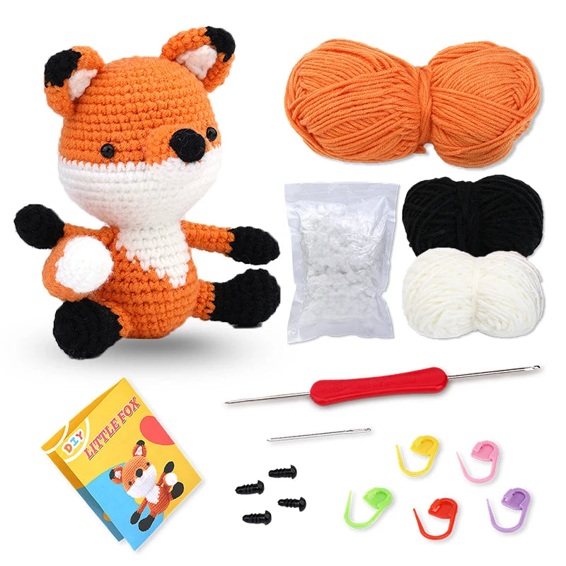 Animal Crochet Kit | Tool Yarn & Video for Beginners