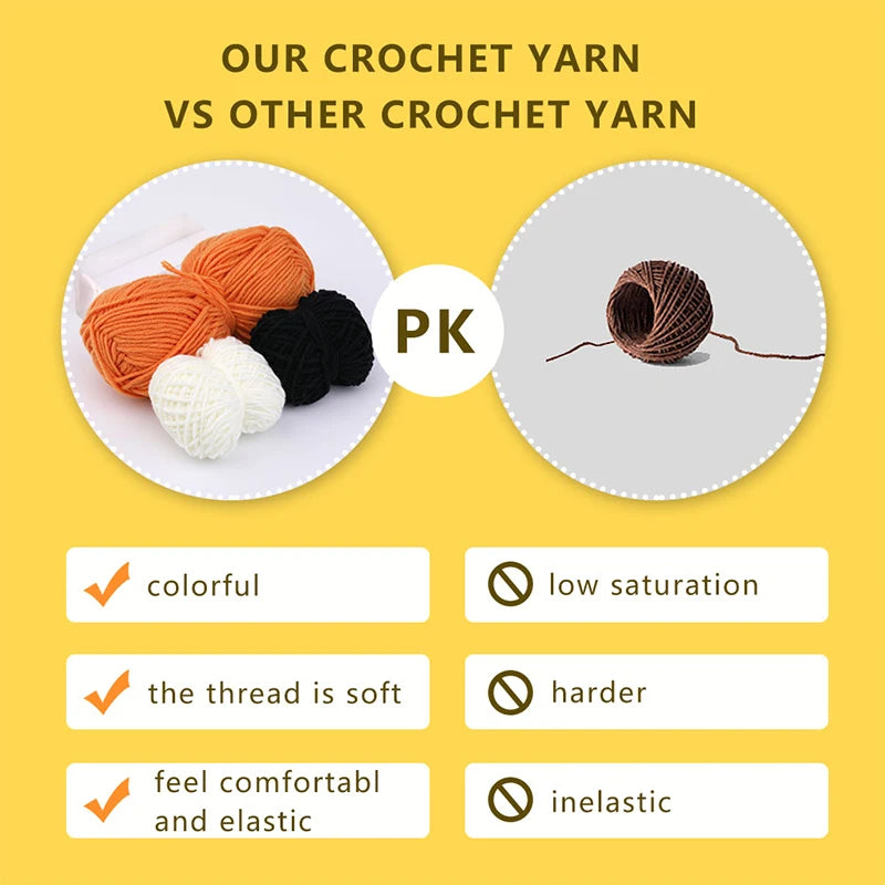 Animal Crochet Kit | Tool Yarn & Video for Beginners