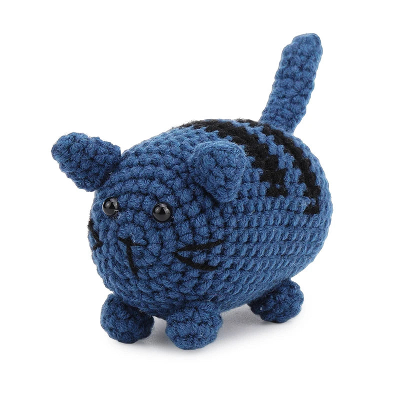 Beginners Crochet Cat Kit - Video Guide with Cotton Yarn & Tools