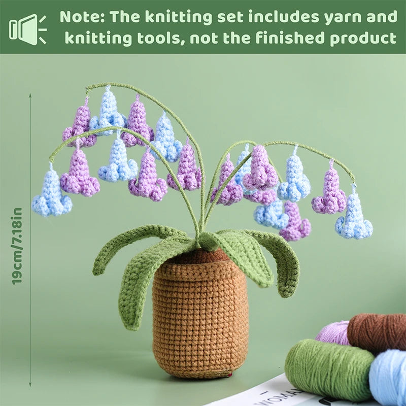 Orchid Crochet Kit for Beginners - Yarn, Needles & Hook with Guide