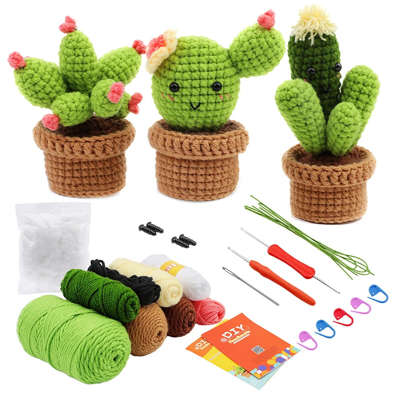 Crochet Starter Kit for Adults | 3/6pc Beginner Set with Hooks & Yarn