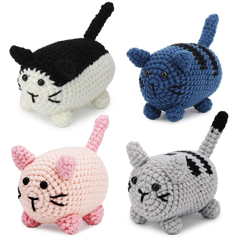 Beginners Crochet Cat Kit - Video Guide with Cotton Yarn & Tools