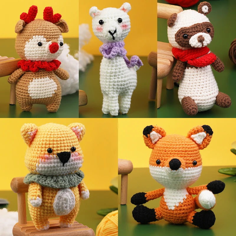 Animal Crochet Kit | Tool Yarn & Video for Beginners