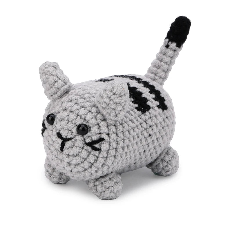 Beginners Crochet Cat Kit - Video Guide with Cotton Yarn & Tools