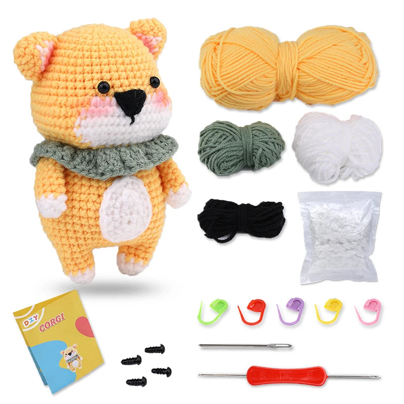 Animal Crochet Kit | Tool Yarn & Video for Beginners