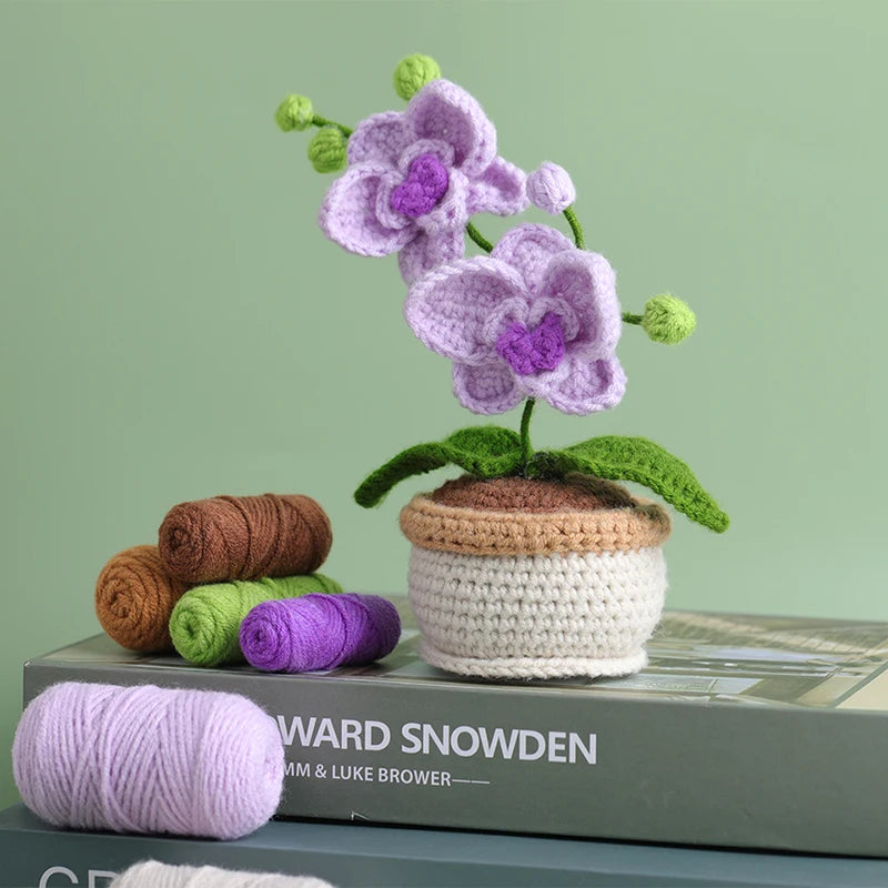 Orchid Crochet Kit for Beginners - Yarn, Needles & Hook with Guide