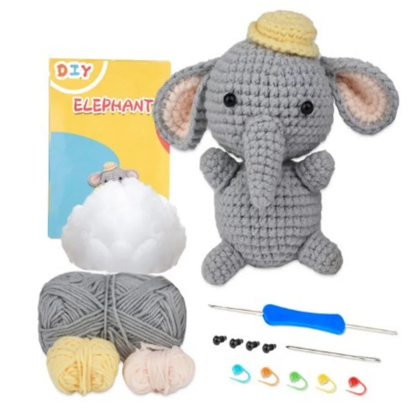 Animal Crochet Kit | Tool Yarn & Video for Beginners
