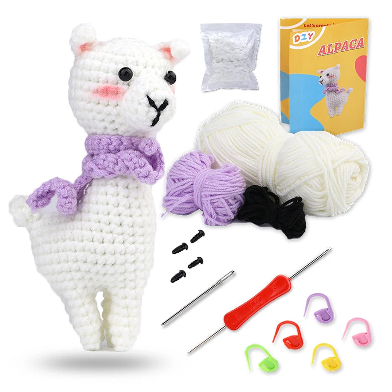 Animal Crochet Kit | Tool Yarn & Video for Beginners
