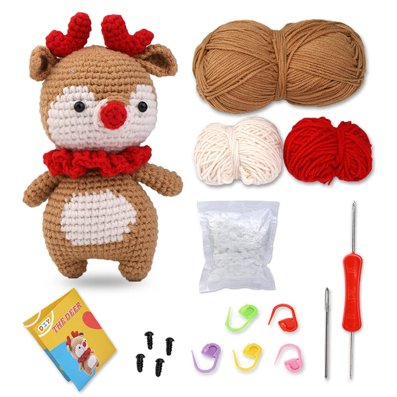Animal Crochet Kit | Tool Yarn & Video for Beginners