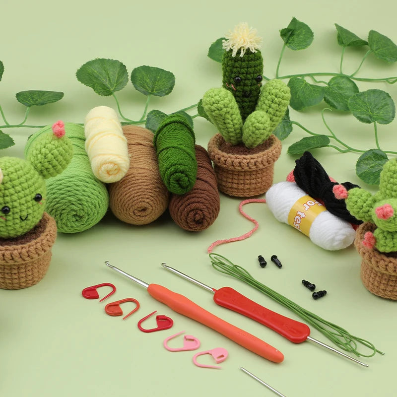 Crochet Starter Kit for Adults | 3/6pc Beginner Set with Hooks & Yarn
