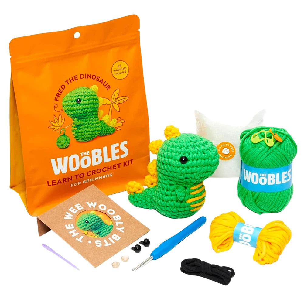 Kids Crochet Kit - Cotton Yarn, Hooks & Stuffed Animal for Beginners