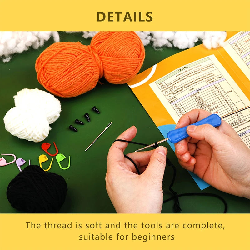 Animal Crochet Kit | Tool Yarn & Video for Beginners